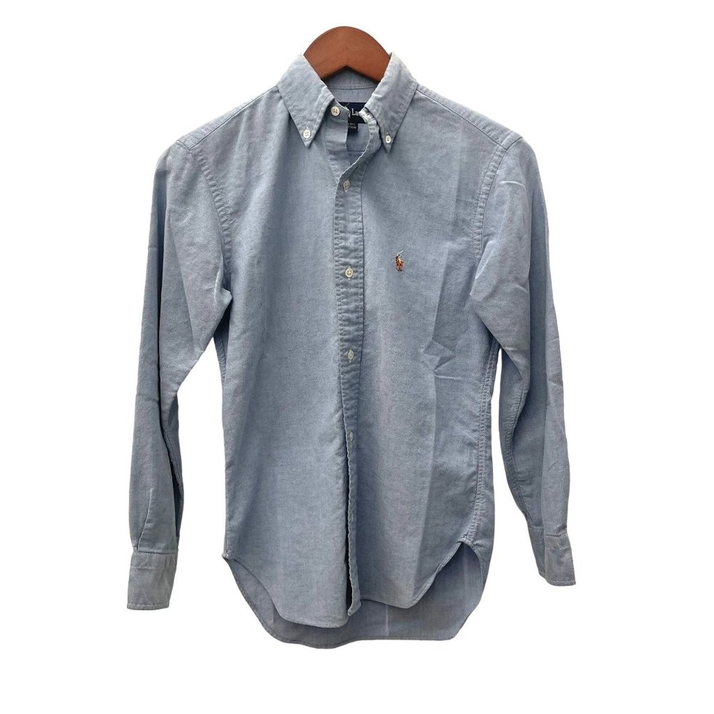 Ralph Lauren Blue Button Up LS Shirt Women's, Size 4